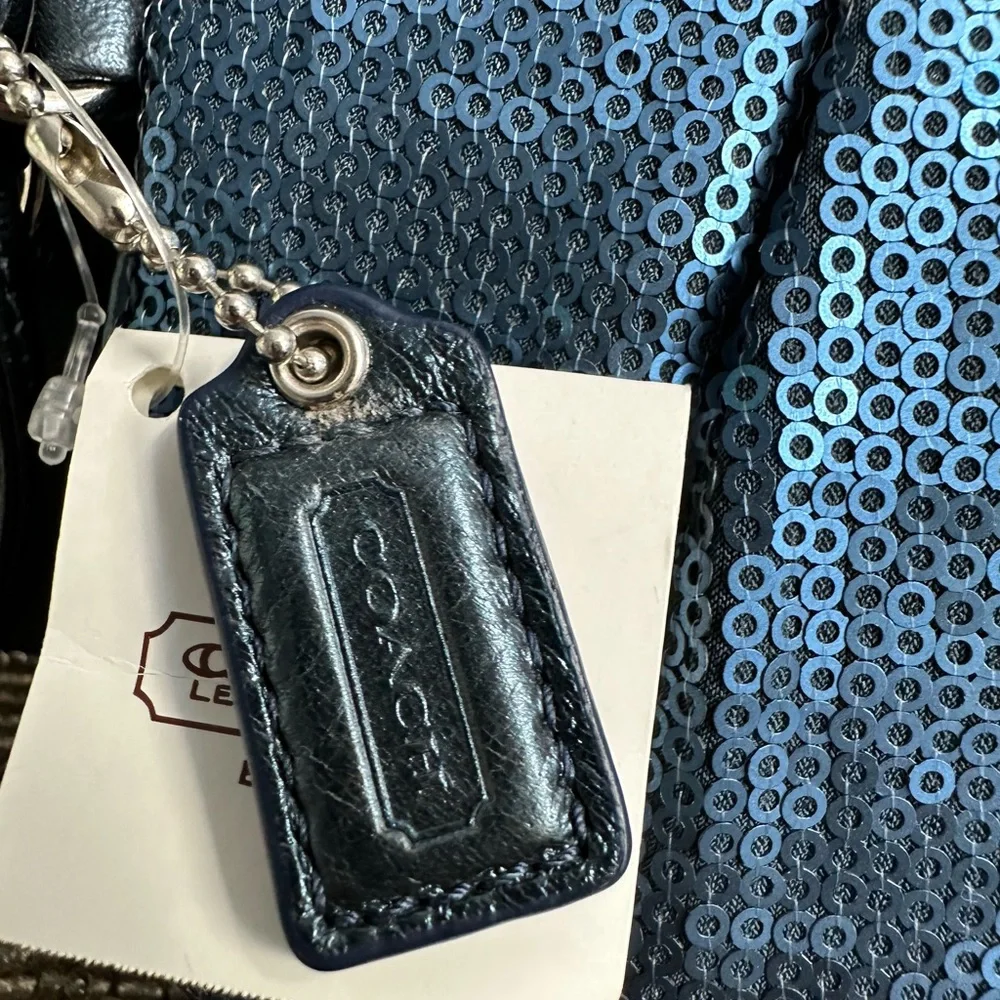 NWT Coach Special Edition blue sequined wristlet